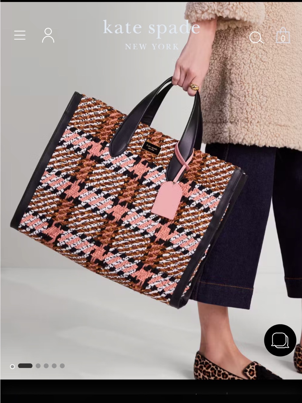 kate spade Manhattan plaid large tote